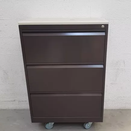 LISTA│Classeur - Crédence à dossiers suspendus à 3 tiroirs brun