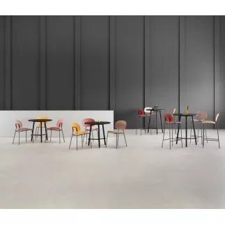 SOFIA│Tabouret 4 pieds esprit 50's│Polypropylène ou tissu