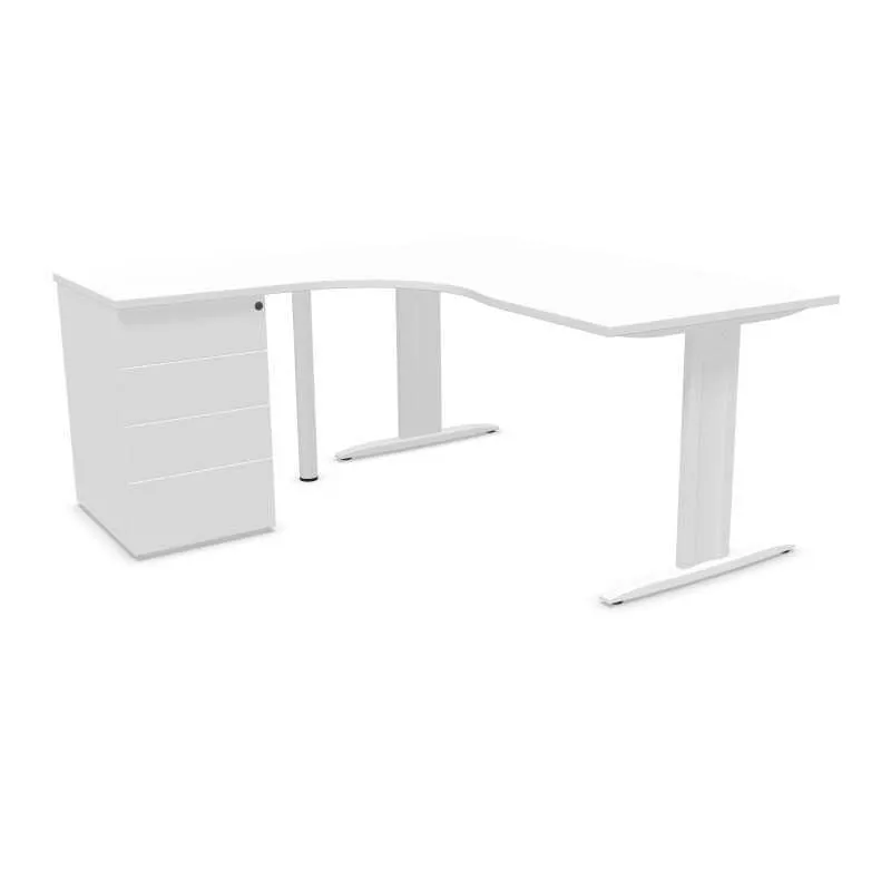 IDOL│PACK Bureau L 160 ou 180 cm + Caisson 3 ou 4 tiroirs