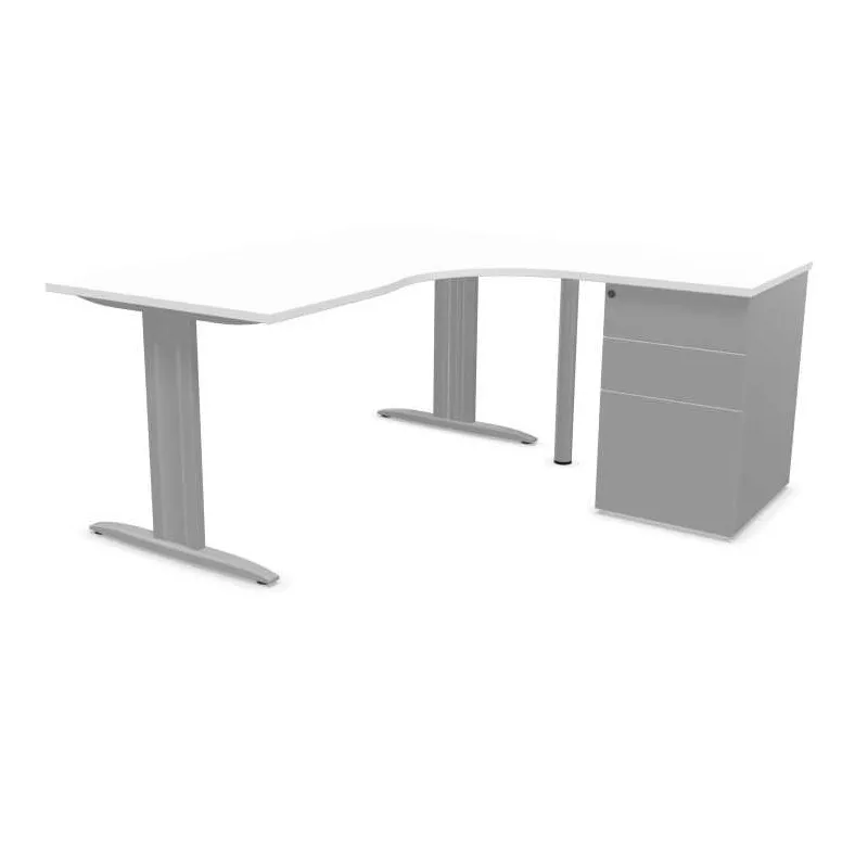 IDOL│PACK Bureau L 160 ou 180 cm + Caisson 3-4 tiroirs