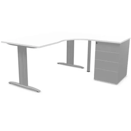 IDOL│PACK Bureau L 160 ou 180 cm + Caisson 3-4 tiroirs