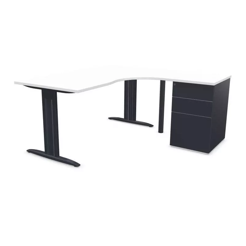 IDOL│PACK Bureau L 160 ou 180 cm + Caisson 3-4 tiroirs