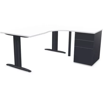 IDOL│PACK Bureau L 160 ou 180 cm + Caisson 3-4 tiroirs