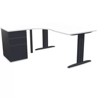 IDOL│PACK Bureau L 160 ou 180 cm + Caisson 3-4 tiroirs