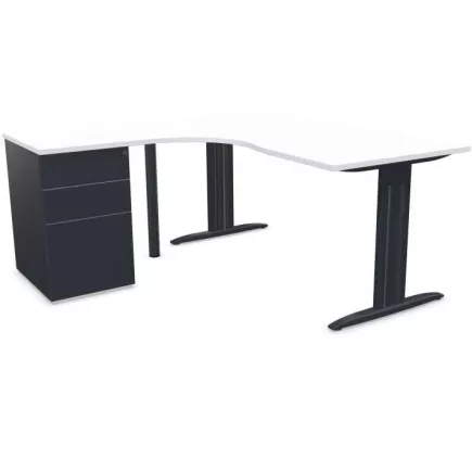 IDOL│PACK Bureau L 160 ou 180 cm + Caisson 3-4 tiroirs