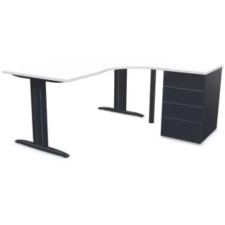 IDOL│PACK Bureau L 160 ou 180 cm + Caisson 3-4 tiroirs