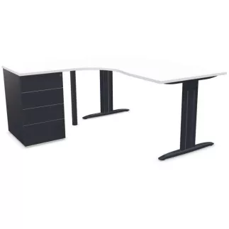 IDOL│PACK Bureau L 160 ou 180 cm + Caisson 3-4 tiroirs