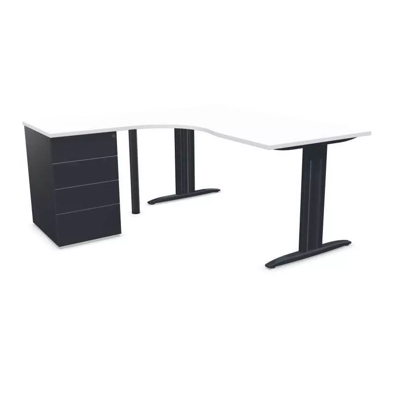 IDOL│PACK Bureau L 160 ou 180 cm + Caisson 3-4 tiroirs