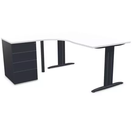 IDOL│PACK Bureau L 160 ou 180 cm + Caisson 3-4 tiroirs