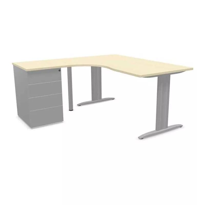 IDOL│PACK Bureau L 160 ou 180 cm + Caisson 3-4 tiroirs