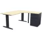 IDOL│PACK Bureau L 160 ou 180 cm + Caisson 3-4 tiroirs