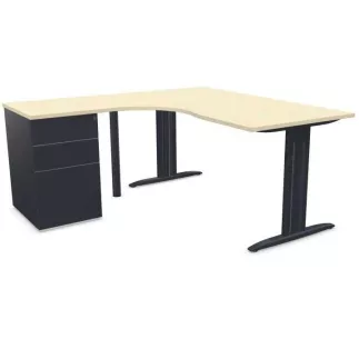 IDOL│PACK Bureau L 160 ou 180 cm + Caisson 3 ou 4 tiroirs