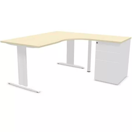 IDOL│PACK Bureau L 160 ou 180 cm + Caisson 3-4 tiroirs