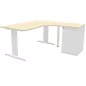 IDOL│PACK Bureau L 160 ou 180 cm + Caisson 3-4 tiroirs