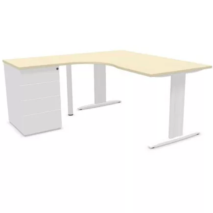 IDOL│PACK Bureau L 160 ou 180 cm + Caisson 3-4 tiroirs
