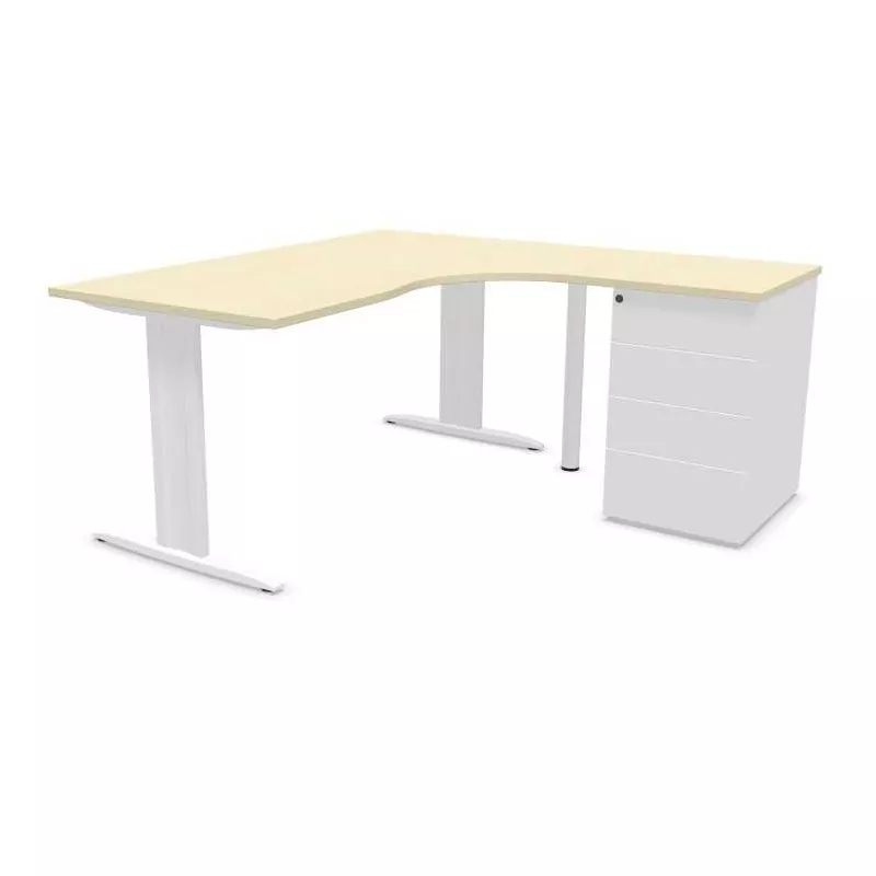 IDOL│PACK Bureau L 160 ou 180 cm + Caisson 3-4 tiroirs
