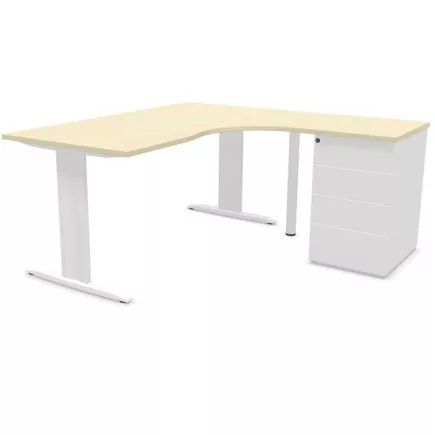 IDOL│PACK Bureau L 160 ou 180 cm + Caisson 3-4 tiroirs
