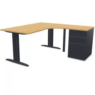 IDOL│PACK Bureau L 160 ou 180 cm + Caisson 3-4 tiroirs