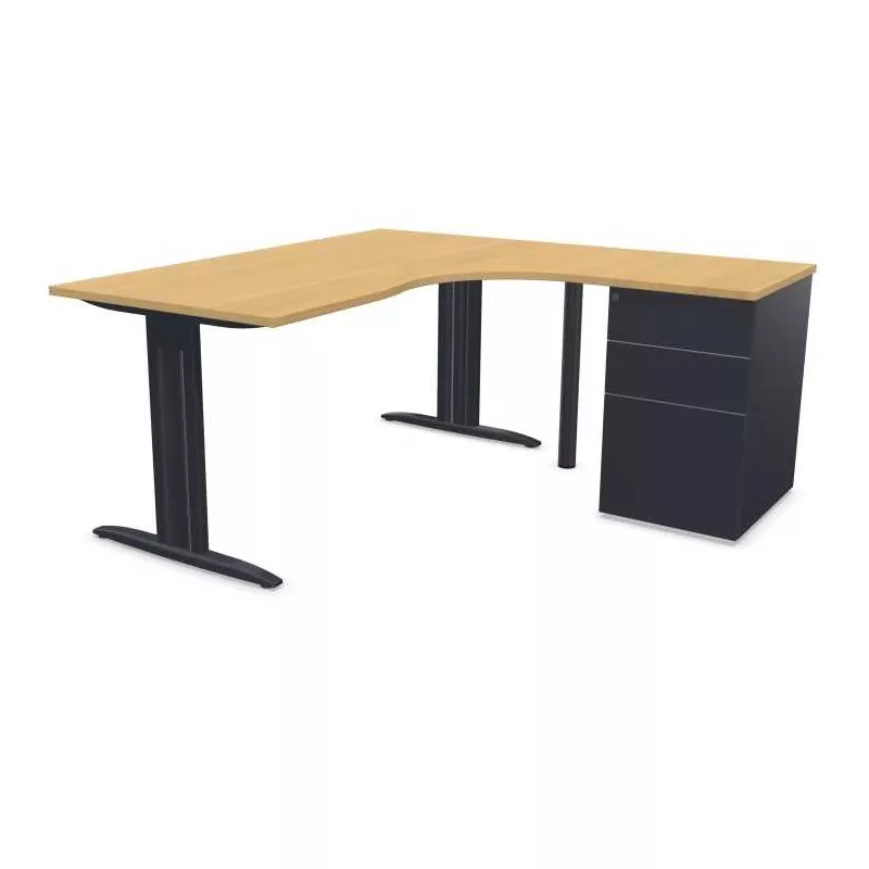 IDOL│PACK Bureau L 160 ou 180 cm + Caisson 3-4 tiroirs