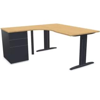 IDOL│PACK Bureau L 160 ou 180 cm + Caisson 3-4 tiroirs