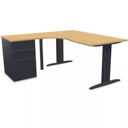 IDOL│PACK Bureau L 160 ou 180 cm + Caisson 3-4 tiroirs