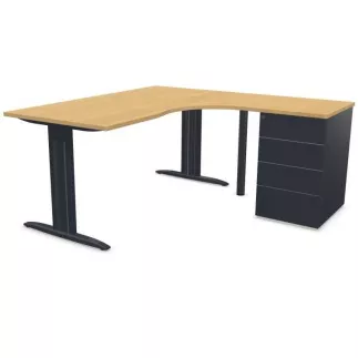 IDOL│PACK Bureau L 160 ou 180 cm + Caisson 3 ou 4 tiroirs