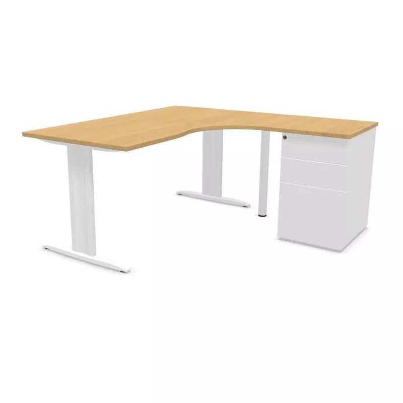 IDOL│PACK Bureau L 160 ou 180 cm + Caisson 3-4 tiroirs