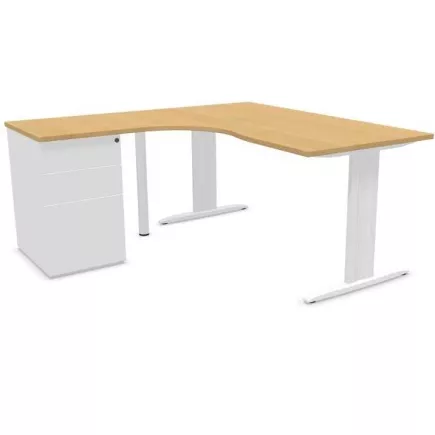 IDOL│PACK Bureau L 160 ou 180 cm + Caisson 3-4 tiroirs
