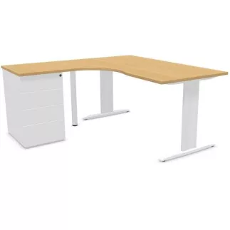 IDOL│PACK Bureau L 160 ou 180 cm + Caisson 3-4 tiroirs