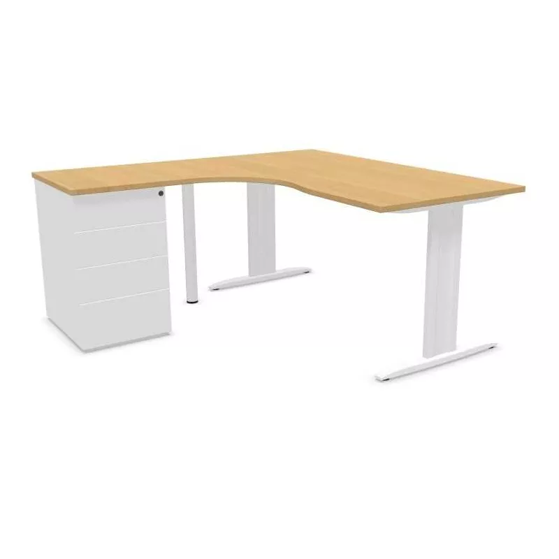 IDOL│PACK Bureau L 160 ou 180 cm + Caisson 3-4 tiroirs