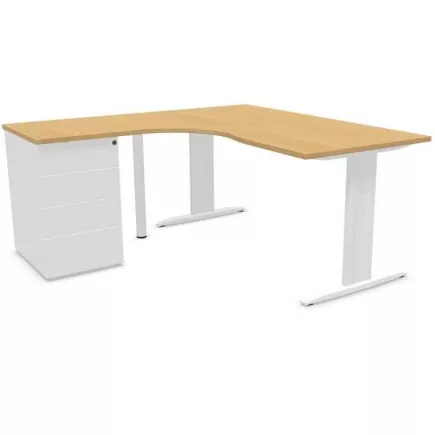 IDOL│PACK Bureau L 160 ou 180 cm + Caisson 3 ou 4 tiroirs