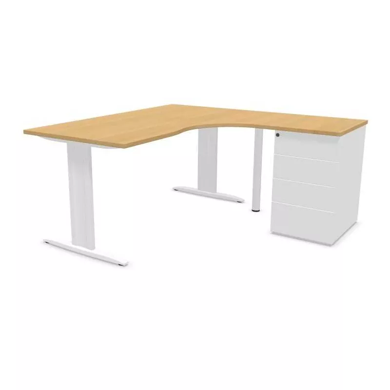 IDOL│PACK Bureau L 160 ou 180 cm + Caisson 3-4 tiroirs