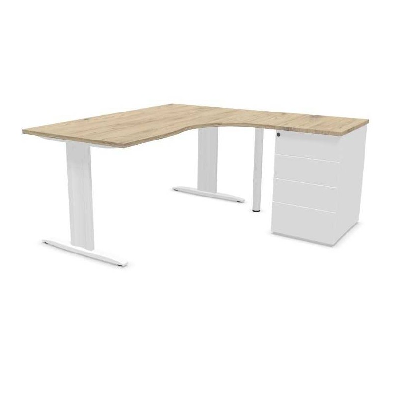 IDOL│PACK Bureau L 160 ou 180 cm + Caisson 3 ou 4 tiroirs