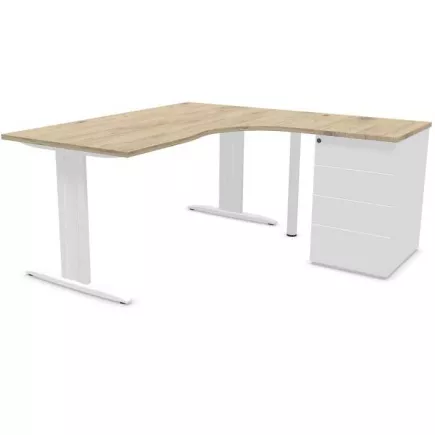 IDOL│PACK Bureau L 160 ou 180 cm + Caisson 3-4 tiroirs