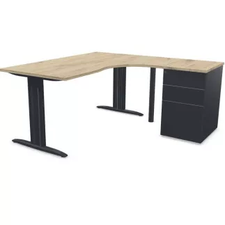 IDOL│PACK Bureau L 160 ou 180 cm + Caisson 3-4 tiroirs
