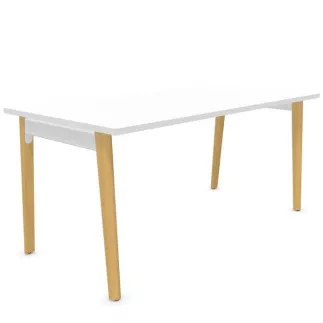ROBIN│Bureau droit L 120 à 200 x p 80 cm - Pied bois massif