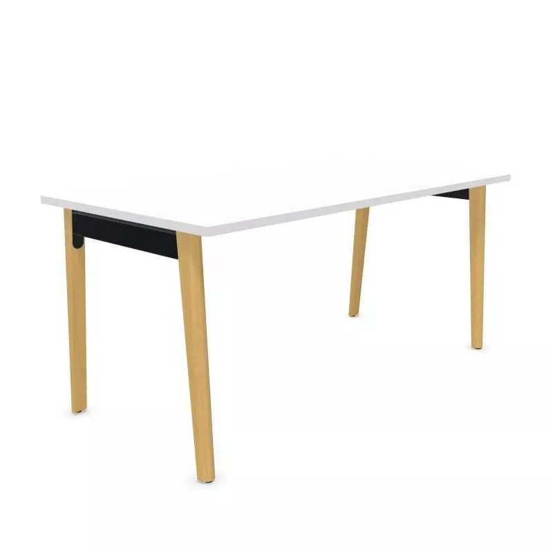ROBIN│Bureau droit L 120 à 200 x p 80 cm - Pied bois massif ROBIN│Bureau droit L 120 à 200 x p 80 cm - Pied bois massif