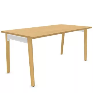 ROBIN│Bureau droit L 120 à 200 x p 80 cm - Pied bois massif