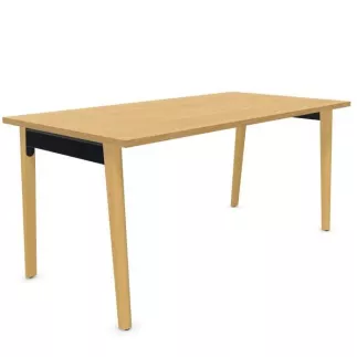 ROBIN│Bureau droit L 120 à 200 x p 80 cm - Pied bois massif