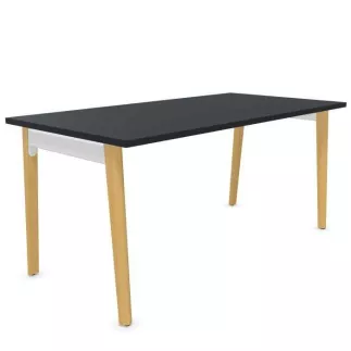 ROBIN│Bureau droit L 120 à 200 x p 80 cm - Pied bois massif