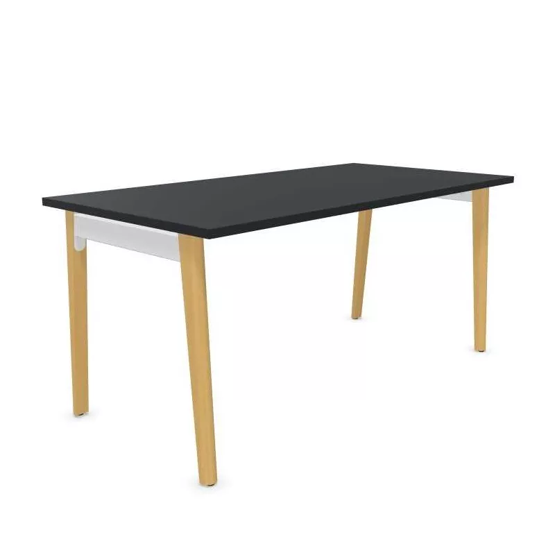 ROBIN│Bureau droit L 120 à 200 x p 80 cm - Pied bois massif ROBIN│Bureau droit L 120 à 200 x p 80 cm - Pied bois massif