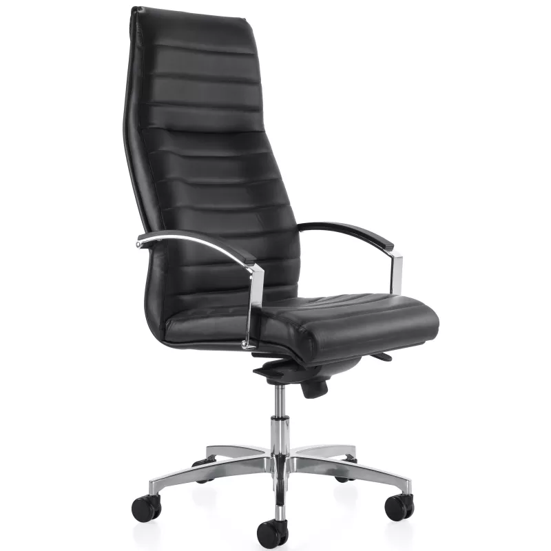 MANHATTAN│Fauteuil de direction Cuir│Noir/Chromé MANHATTAN│Fauteuil de direction Cuir│Noir/Chromé