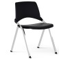 EMI│Chaise de collectivité assise fixe empilable│Noir/Chromé EMI│Chaise de collectivité assise fixe empilable│Noir/Chromé