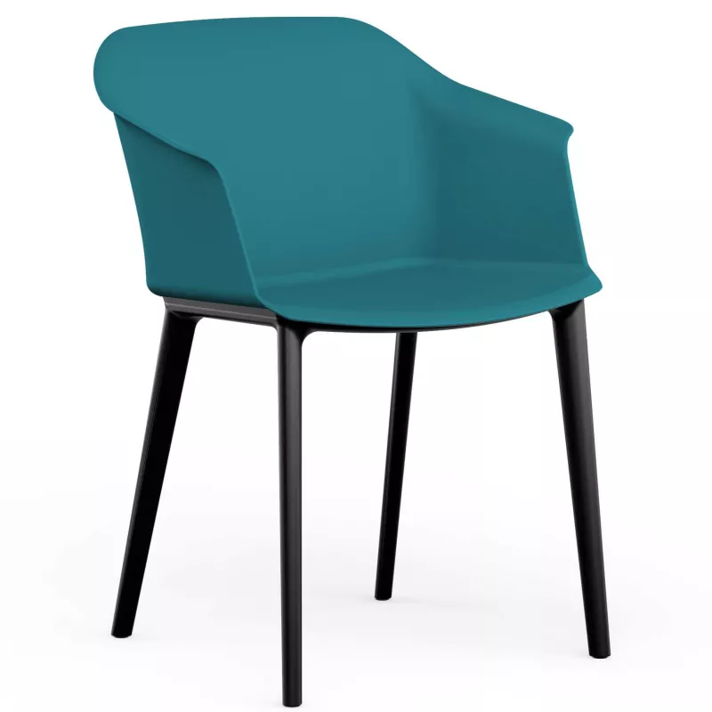 SCOTT│Fauteuil 4 pieds noir│Assise PVC│Coloris à choix SCOTT│Fauteuil 4 pieds noir│Assise PVC│Coloris à choix