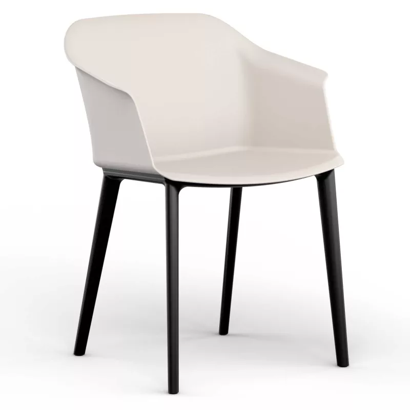 SCOTT│Fauteuil 4 pieds noir│Assise PVC│Coloris à choix SCOTT│Fauteuil 4 pieds noir│Assise PVC│Coloris à choix