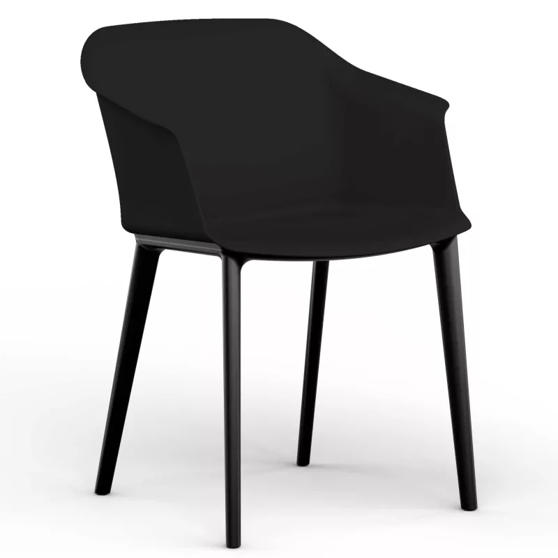 SCOTT│Fauteuil 4 pieds noir│Assise PVC│Coloris à choix SCOTT│Fauteuil 4 pieds noir│Assise PVC│Coloris à choix