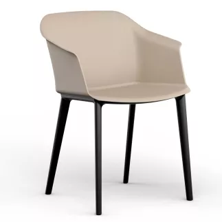 SCOTT│Fauteuil 4 pieds noir│Assise PVC│Coloris à choix