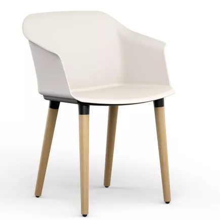 SCOTT│Fauteuil 4 pieds bois│Assise PVC│Coloris à choix