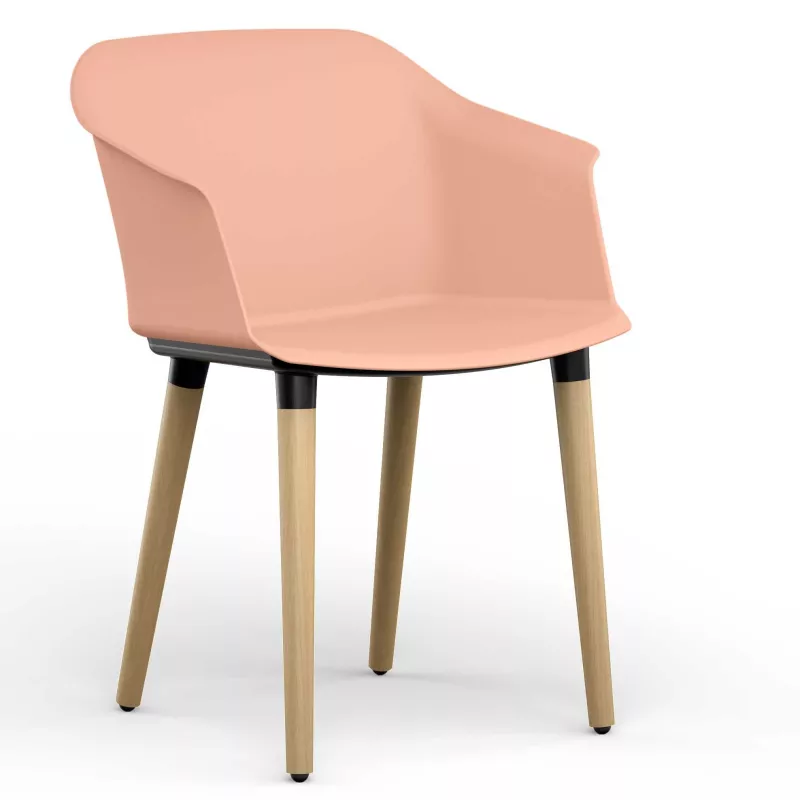 SCOTT│Fauteuil 4 pieds bois│Assise PVC│Coloris à choix SCOTT│Fauteuil 4 pieds bois│Assise PVC│Coloris à choix