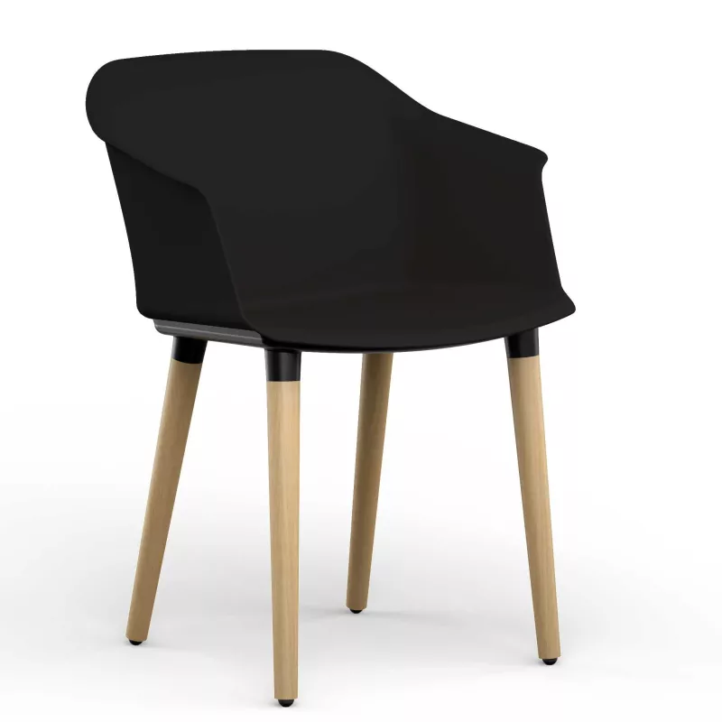 SCOTT│Fauteuil 4 pieds bois│Assise PVC│Coloris à choix SCOTT│Fauteuil 4 pieds bois│Assise PVC│Coloris à choix